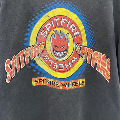 90s　TULTEX　タルテックス　スピットファイアウィール　半袖プリントTシャツ　ブラック　Grandeサイズ