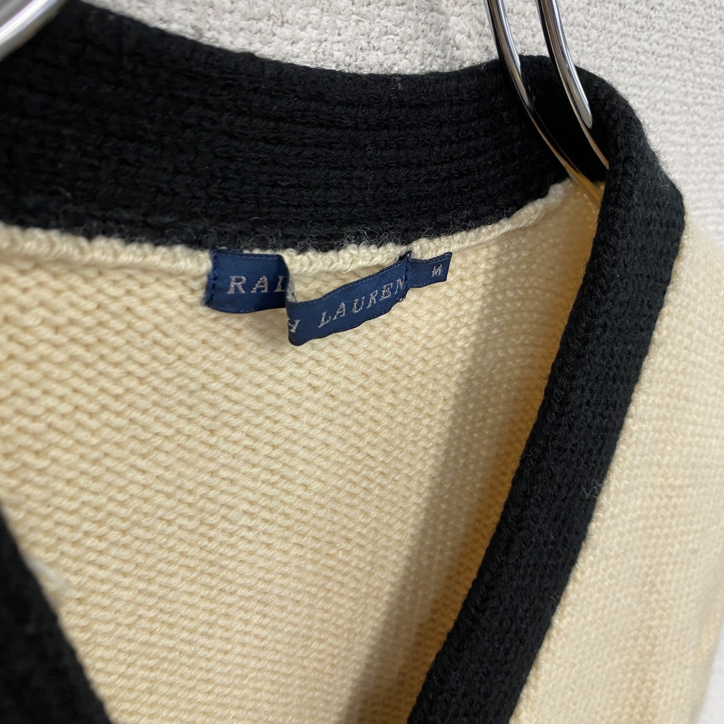 RALPH LAUREN　ラルフローレン　ニットカーディガン　アイボリー　Mサイズ