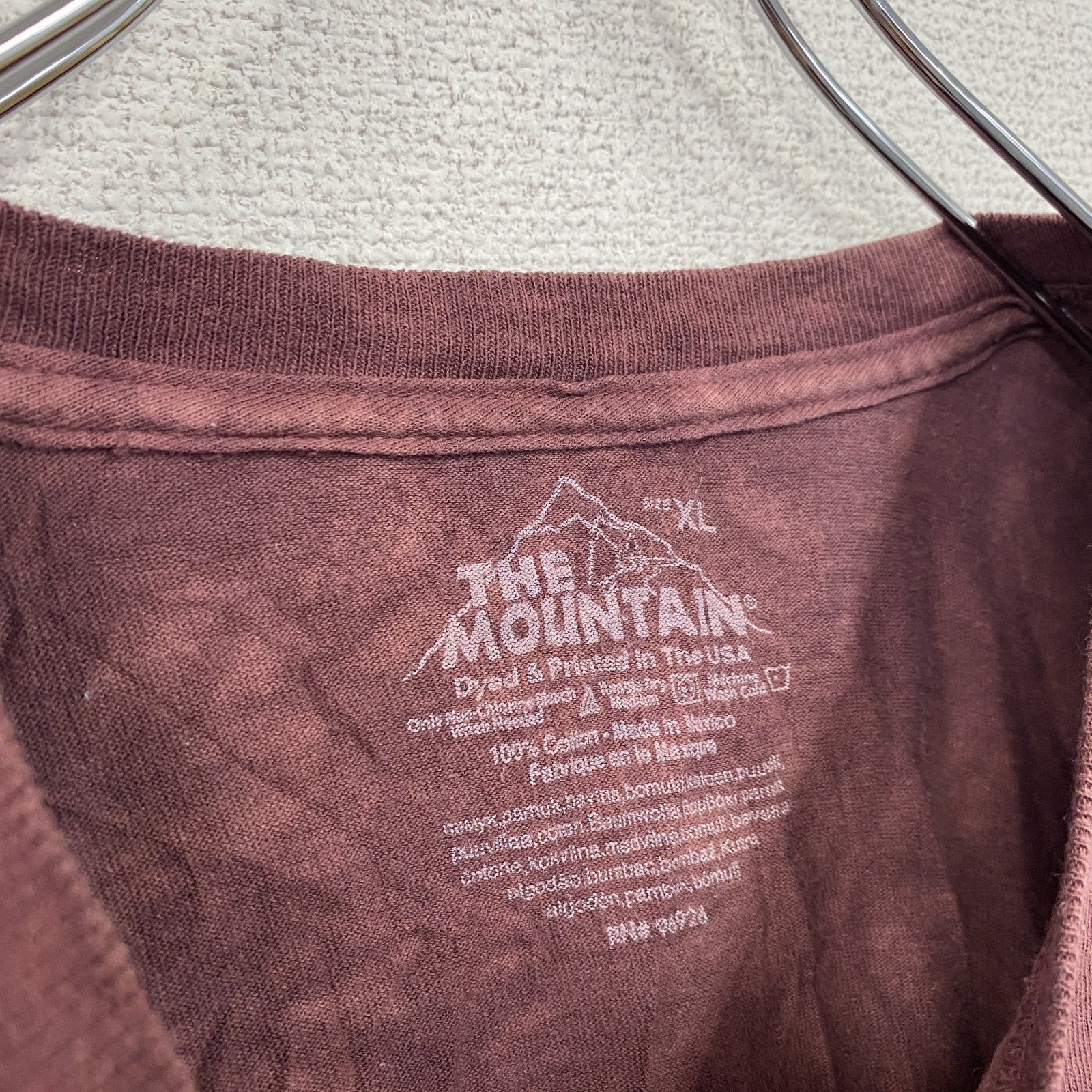 THE MOUNTAIN　ザマウンテン　半袖プリントTシャツ　アニマルT　タイダイ　ワインレッド　XLサイズ