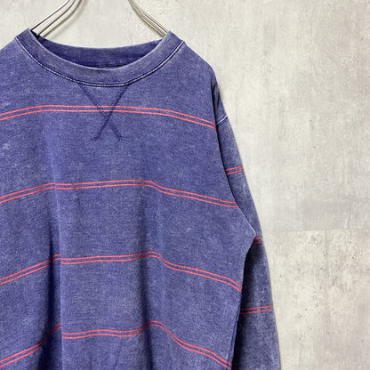 古着 used　Brooklyn Cloth　長袖スウェット　トレーナー　ネイビー　レトロ　オーバーサイズ　XLサイズ