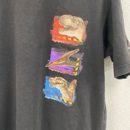 JURASSICPARK　ジュラシック・パーク　半袖プリントTシャツ　ムービーT　黒　ブラック　XLサイズ