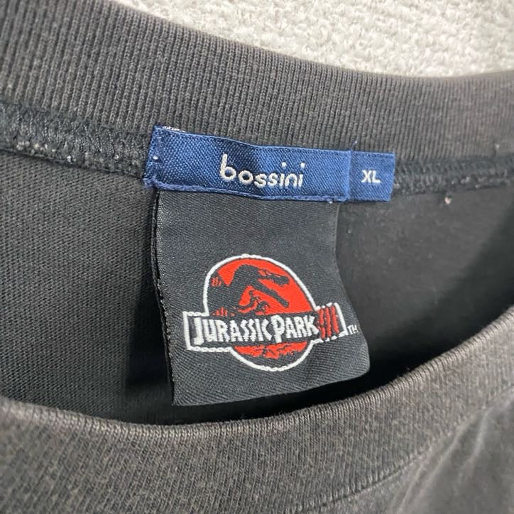 JURASSICPARK　ジュラシック・パーク　半袖プリントTシャツ　ムービーT　黒　ブラック　XLサイズ