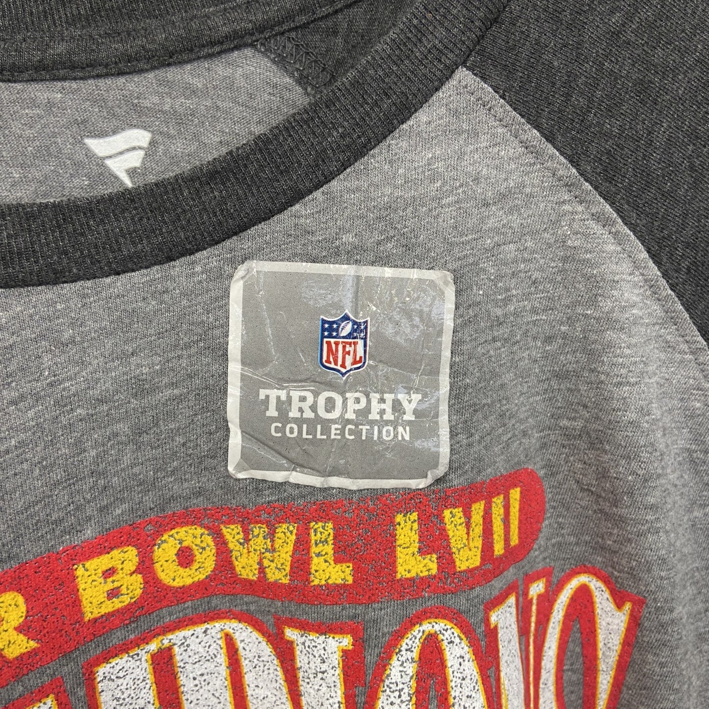 古着 used　Fanatics フィナティックス　NFL　スーパーボウル　長袖ラグランTシャツ　グレー　レトロデザイン　Lサイズ
