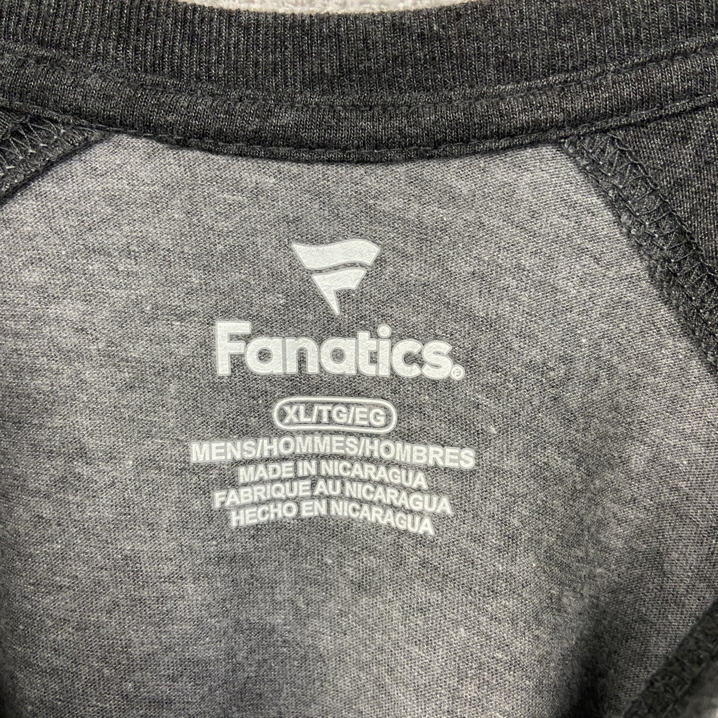 古着 used　Fanatics フィナティックス　NFL　スーパーボウル　長袖ラグランTシャツ　グレー　レトロデザイン　Lサイズ