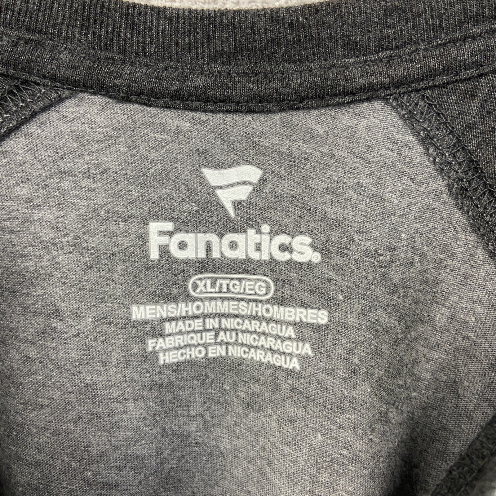 古着 used　Fanatics フィナティックス　NFL　スーパーボウル　長袖ラグランTシャツ　グレー　レトロデザイン　Lサイズ