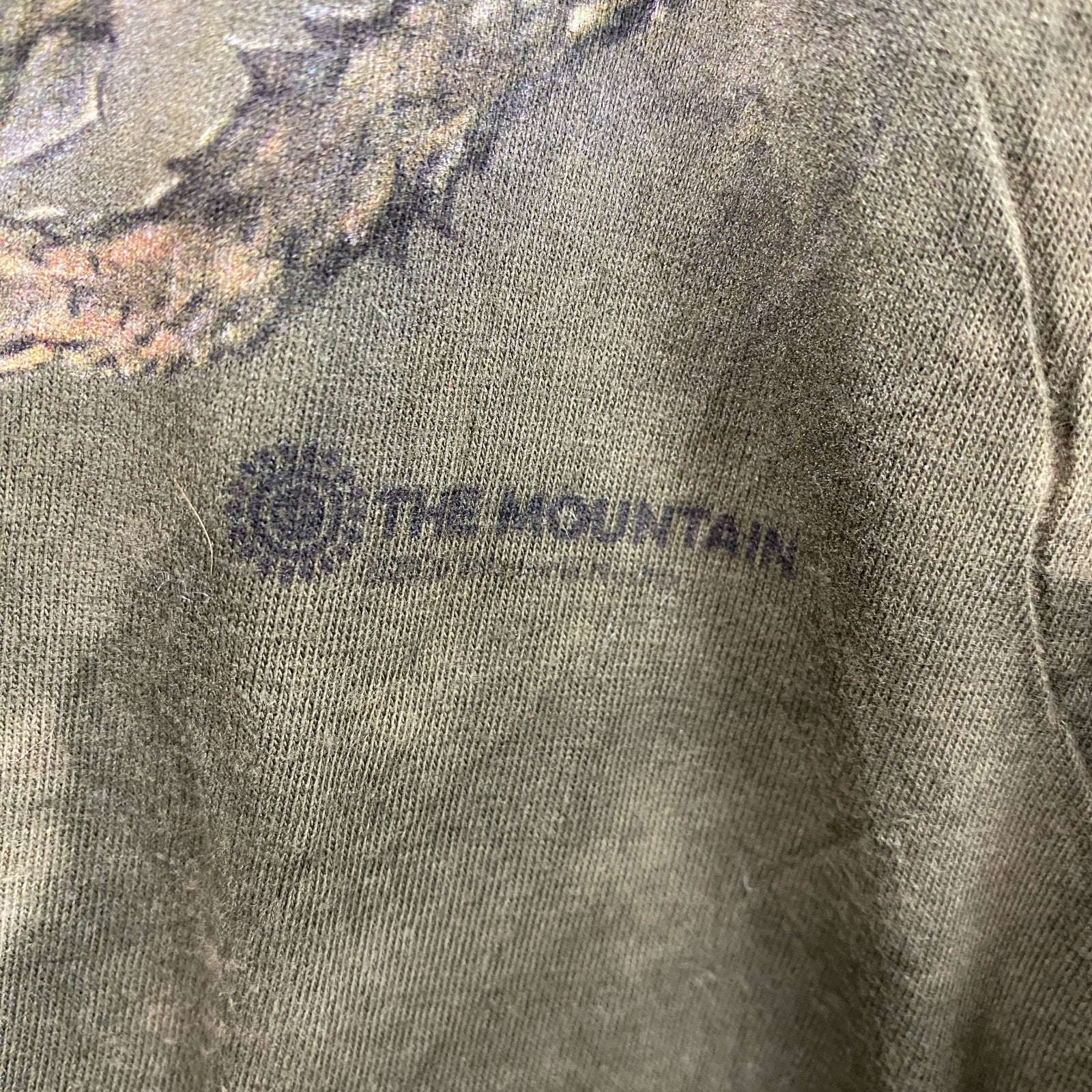 THE MOUNTAIN　フード付き長袖Tシャツ　ロンT　パーカー　アニマルT　タイダイ　緑　グリーン　XLサイズ