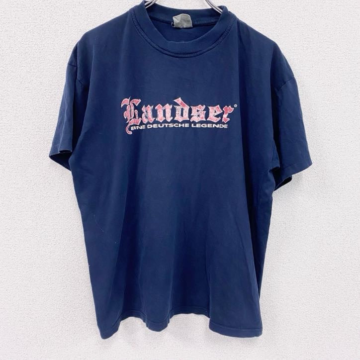 B＆C　半袖プリントTシャツ　Landser　紺　ネイビー　XLサイズ