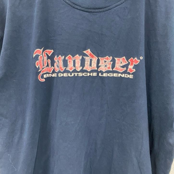 B＆C　半袖プリントTシャツ　Landser　紺　ネイビー　XLサイズ