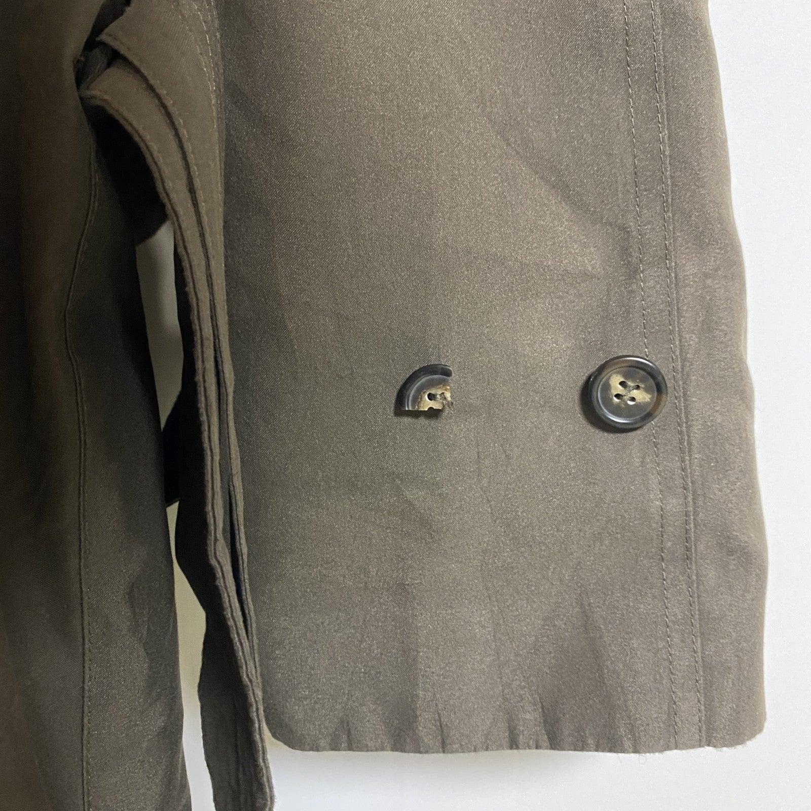 古着 used　metropolitan view　長袖トレンチコート　ダークブラウン　レトロ　デザイン　秋冬服　ビッグシルエット