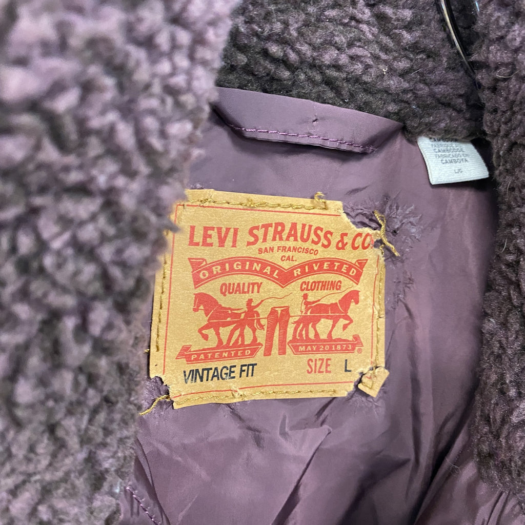 Levi’ｓ　リーバイス　ボアジャケット　紫　パープルブラウン　Lサイズ