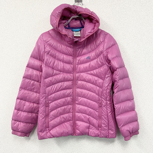 00s　adidas　アディダス　ダウンジャケット　ダウン90％　パフォーマンスロゴ　ヴィンテージ　ピンク　Mサイズ