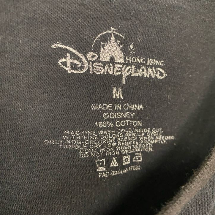 DISNEY　ディズニー　Stitch　スティッチ　半袖プリントTシャツ　キャラクターT　黒　ブラック　Mサイズ