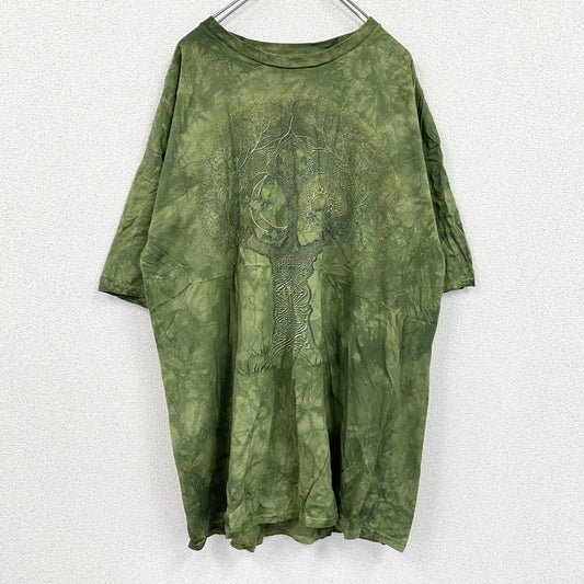 THE MOUNTAIN　ザマウンテン　半袖プリントTシャツ　タイダイ　緑　グリーン　2XLサイズ