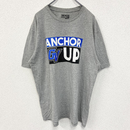 古着 used　adidas アディダス　半袖プリントＴシャツ　クルーネック　灰色　グレー　evolve　XLサイズ