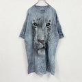 THE MOUNTAIN　ザマウンテン　半袖プリントTシャツ　アニマルT　タイダイ　灰色　グレー　2XLサイズ