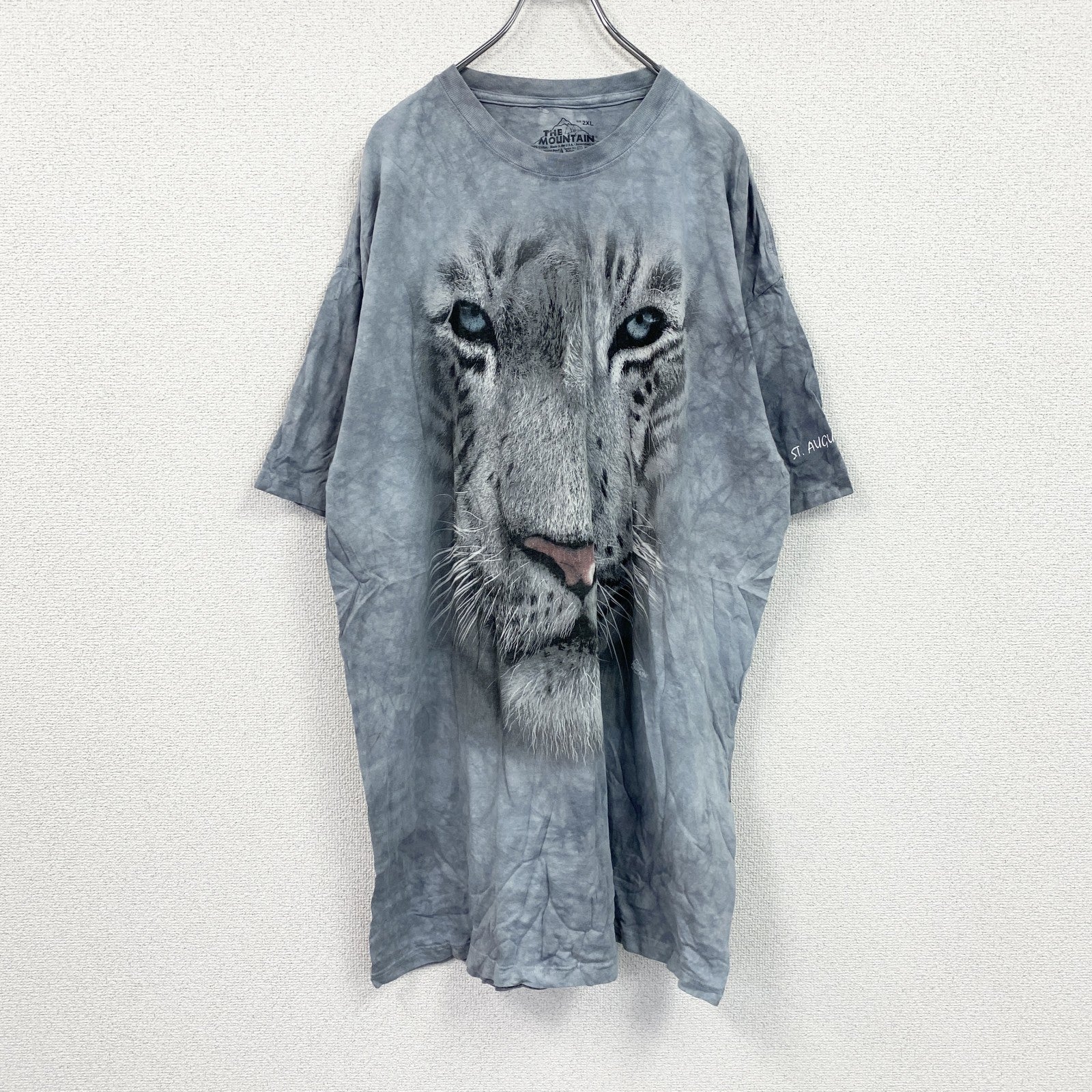 THE MOUNTAIN　ザマウンテン　半袖プリントTシャツ　アニマルT　タイダイ　灰色　グレー　2XLサイズ