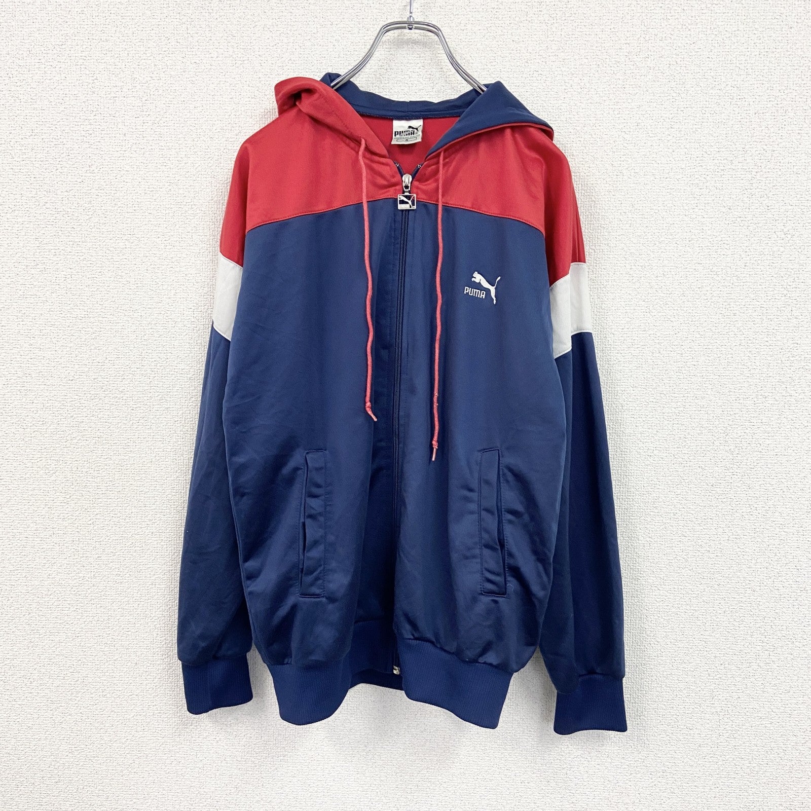 ～80s　PUMA　プーマ　フルジップジャージパーカー　ヴィンテージ　紺　ネイビー　4サイズ