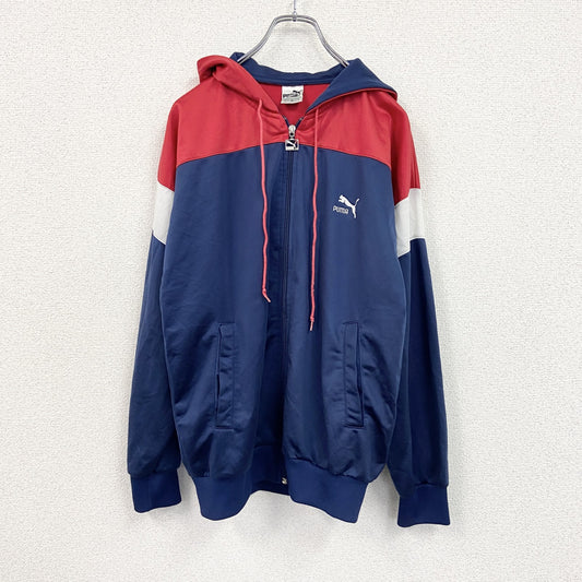 ～80s　PUMA　プーマ　フルジップジャージパーカー　ヴィンテージ　紺　ネイビー　4サイズ