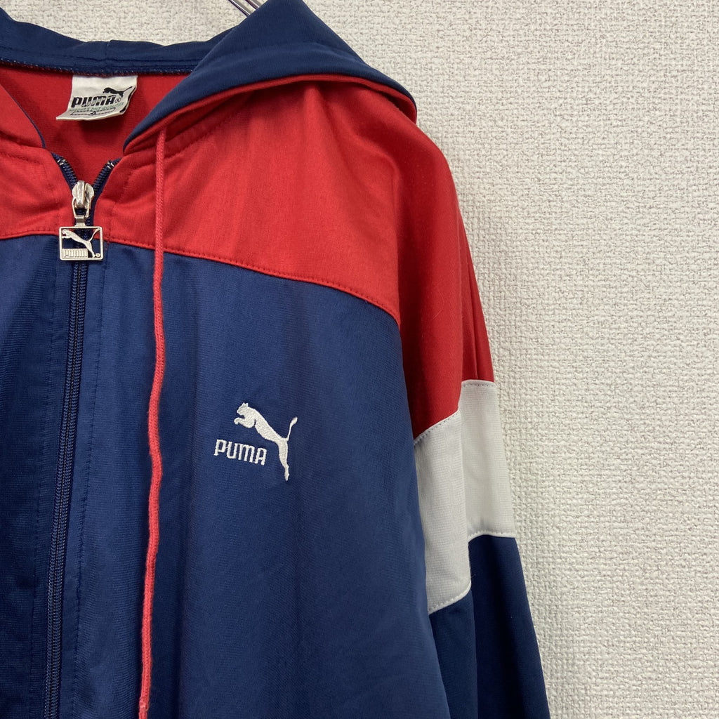 ～80s　PUMA　プーマ　フルジップジャージパーカー　ヴィンテージ　紺　ネイビー　4サイズ