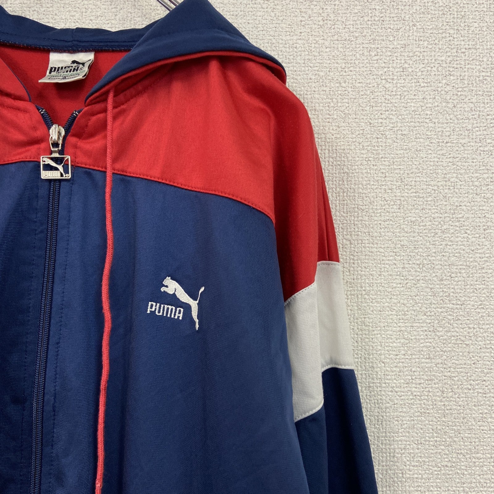 ～80s　PUMA　プーマ　フルジップジャージパーカー　ヴィンテージ　紺　ネイビー　4サイズ