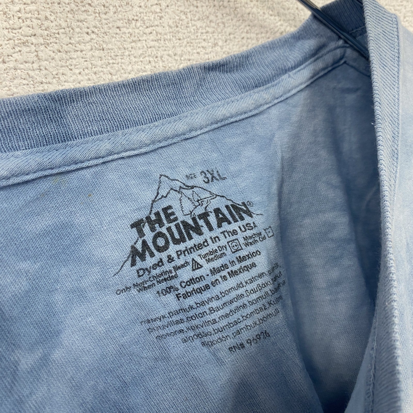 THE MOUNTAIN　ザマウンテン　半袖プリントTシャツ　アニマルT　タイダイ　ライトブルー　3XLサイズ