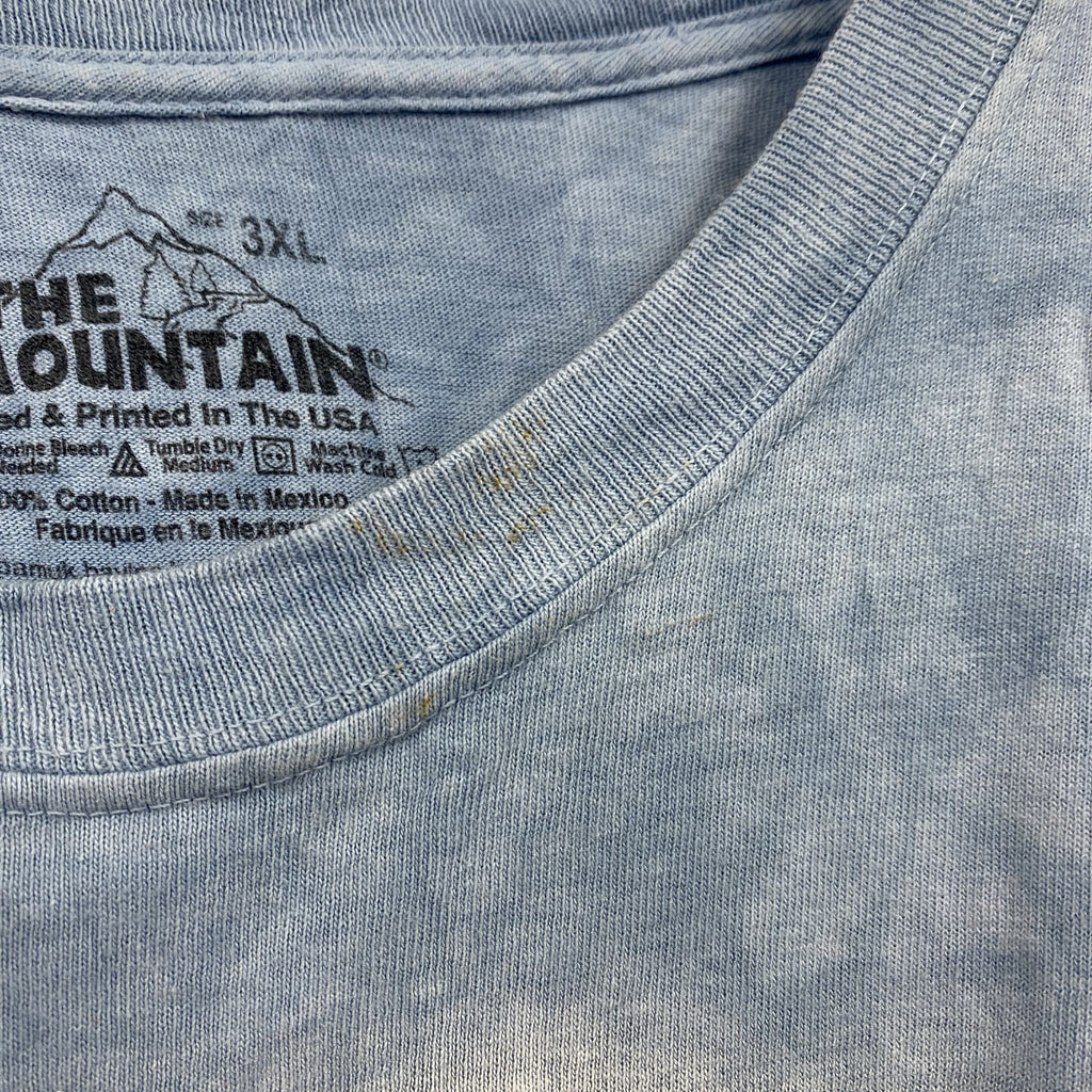THE MOUNTAIN　ザマウンテン　半袖プリントTシャツ　アニマルT　タイダイ　ライトブルー　3XLサイズ