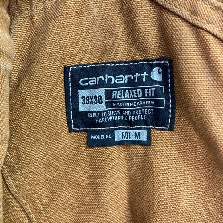 Carhartt　カーハート　オーバーオール/つなぎ　ブラウンダック　ダック地　ダブルニー　キャメル　W38