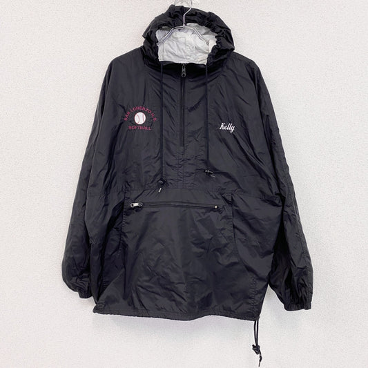 90s　PORT&COMPANY　アノラックナイロンパーカー　ヴィンテージ　黒　ブラック　XLサイズ