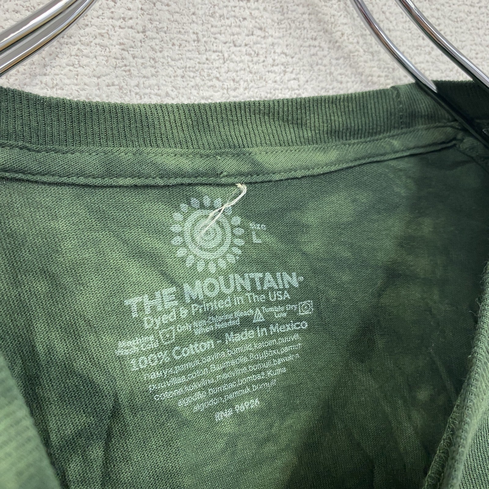 THE MOUNTAIN　ザマウンテン　長袖プリントTシャツ　タイダイ　緑　グリーン　Lサイズ