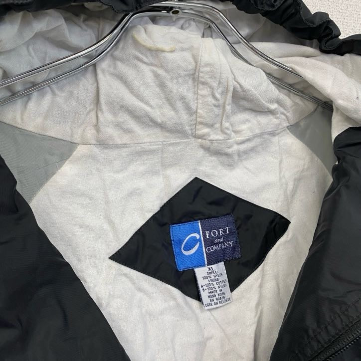 90s　PORT&COMPANY　アノラックナイロンパーカー　ヴィンテージ　黒　ブラック　XLサイズ