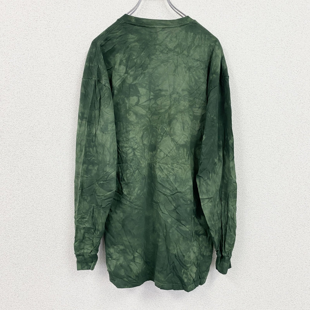 THE MOUNTAIN　ザマウンテン　長袖プリントTシャツ　タイダイ　緑　グリーン　Lサイズ
