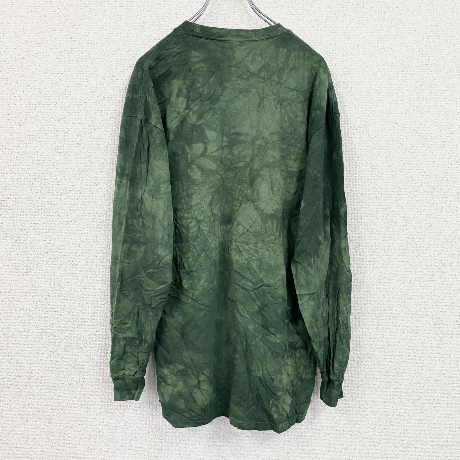 THE MOUNTAIN　ザマウンテン　長袖プリントTシャツ　タイダイ　緑　グリーン　Lサイズ