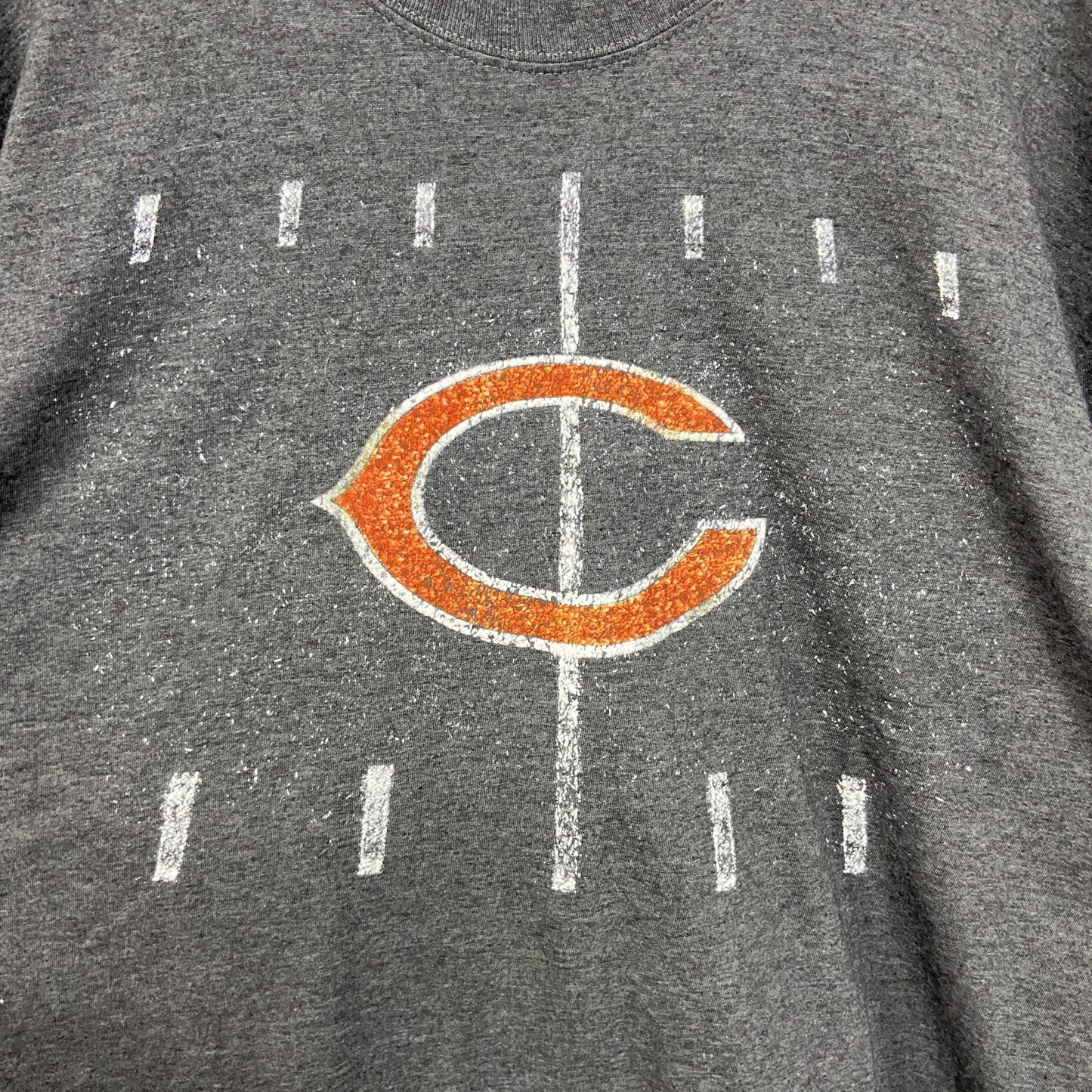 古着 used　NFL　CHICAGO BEARS　長袖ロゴプリントTシャツ　ダークグレー　ビックシルエット　XXXLサイズ