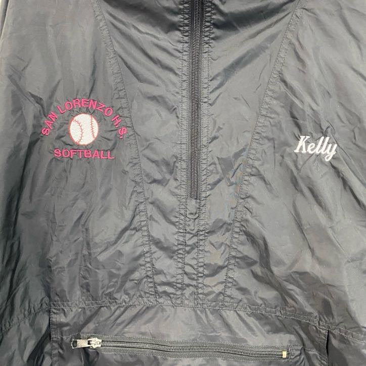 90s　PORT&COMPANY　アノラックナイロンパーカー　ヴィンテージ　黒　ブラック　XLサイズ