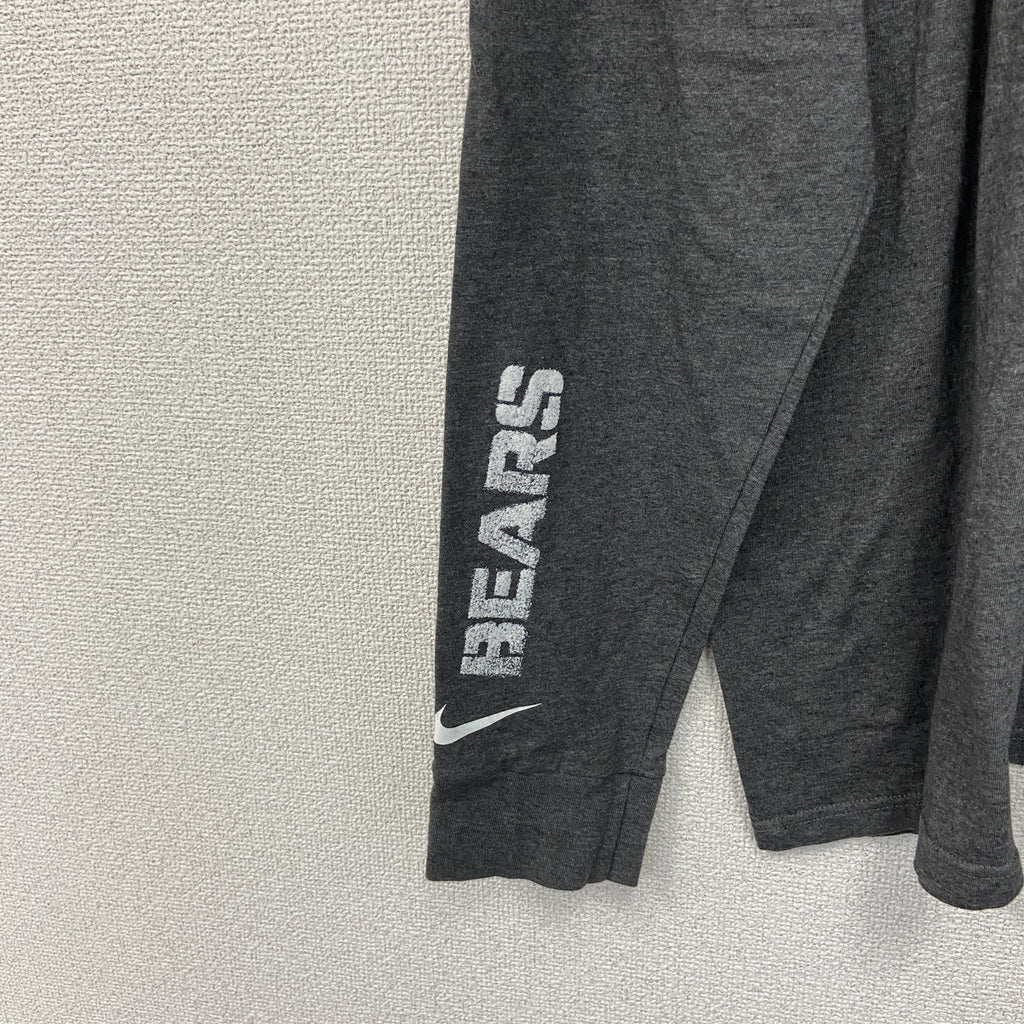 古着 used　NFL　CHICAGO BEARS　長袖ロゴプリントTシャツ　ダークグレー　ビックシルエット　XXXLサイズ
