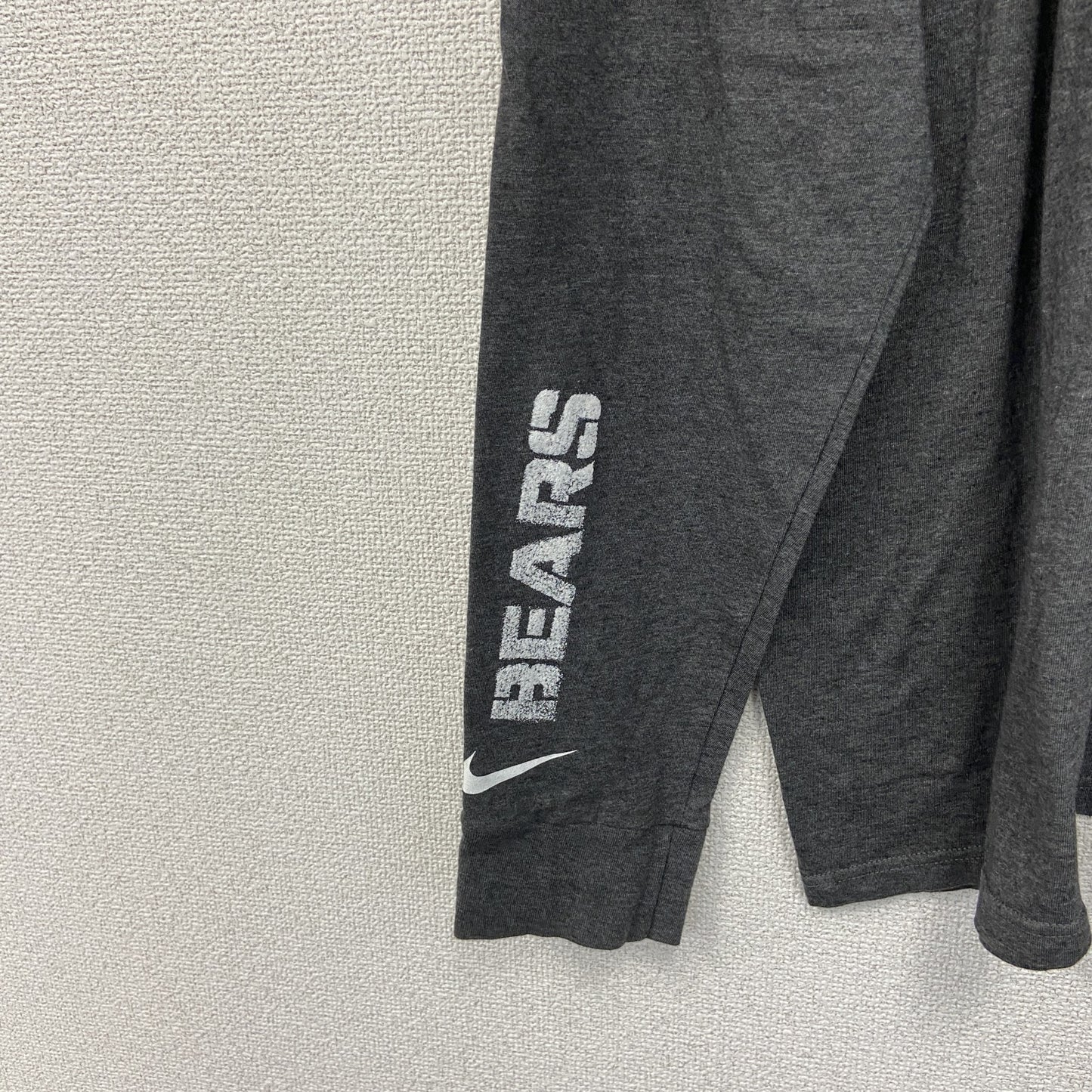 古着 used　NFL　CHICAGO BEARS　長袖ロゴプリントTシャツ　ダークグレー　ビックシルエット　XXXLサイズ