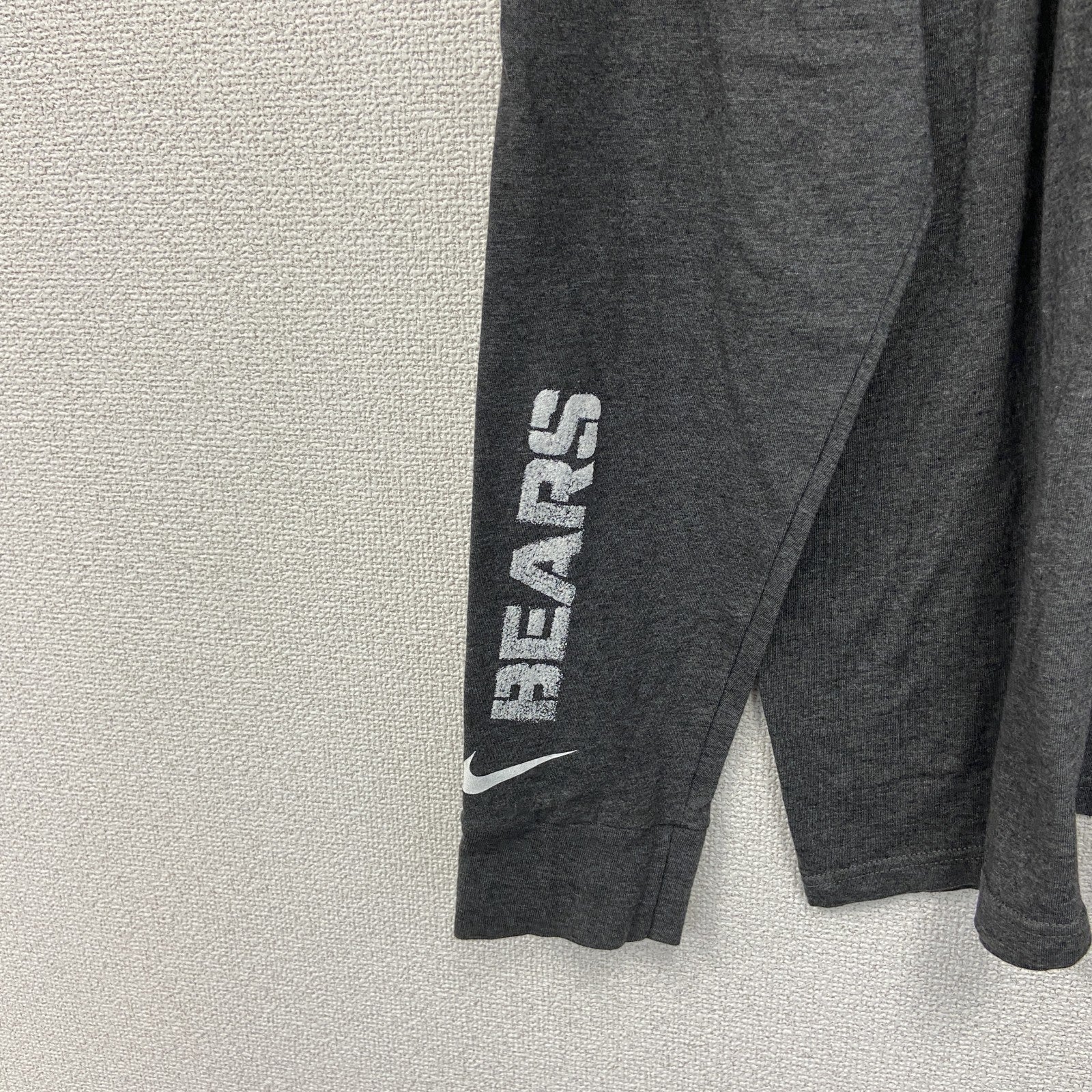 古着 used　NFL　CHICAGO BEARS　長袖ロゴプリントTシャツ　ダークグレー　ビックシルエット　XXXLサイズ