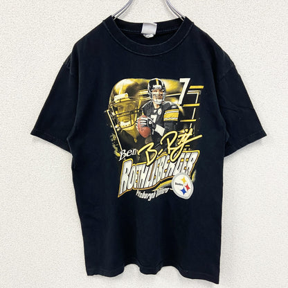 古着 used　NFL　ピッツバーグ・スティーラーズ　半袖プリントTシャツ　クルーネック　黒　ブラック　Mサイズ