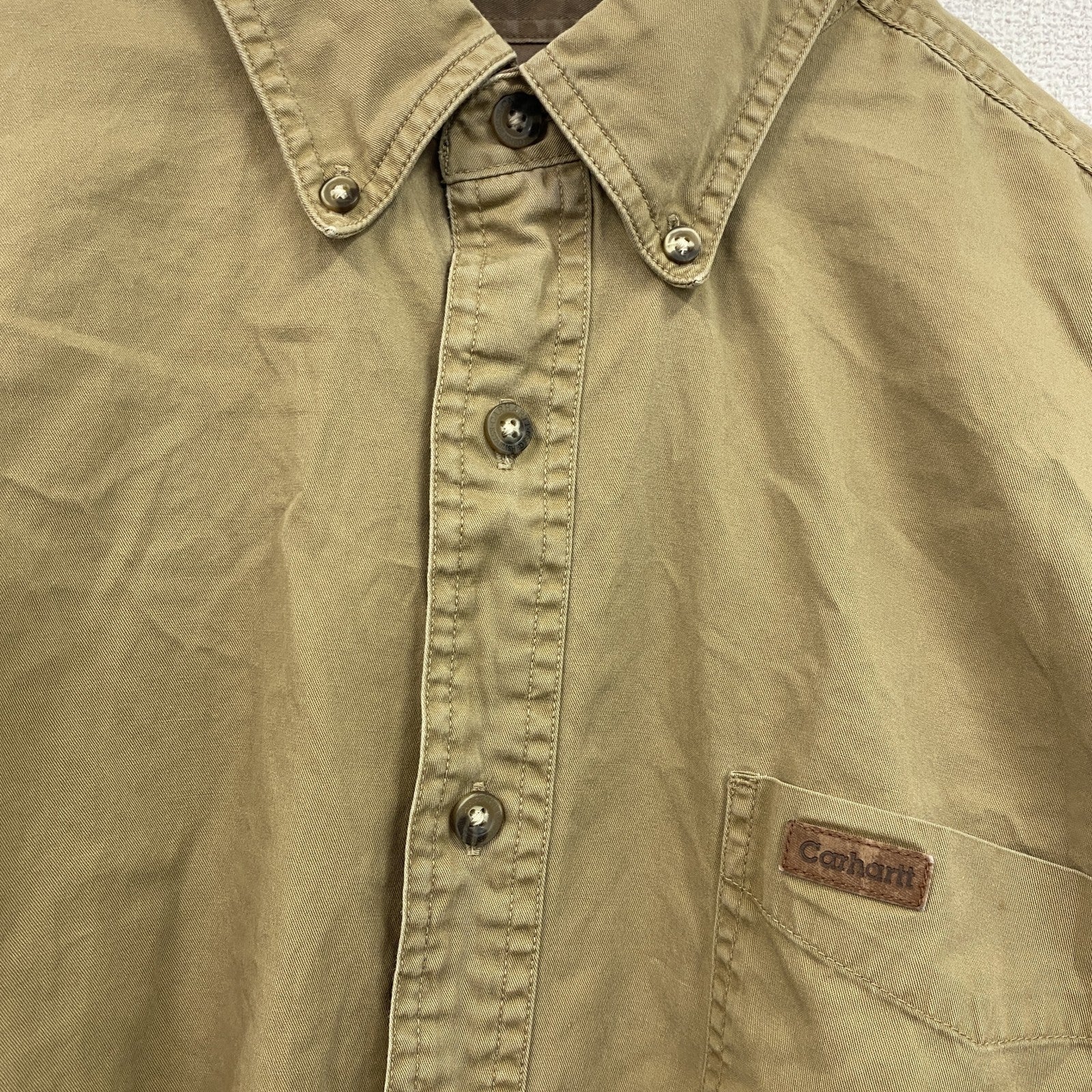 Carhartt　カーハート　長袖ボタンダウンシャツ　ワークシャツ　ベージュ　Lサイズ