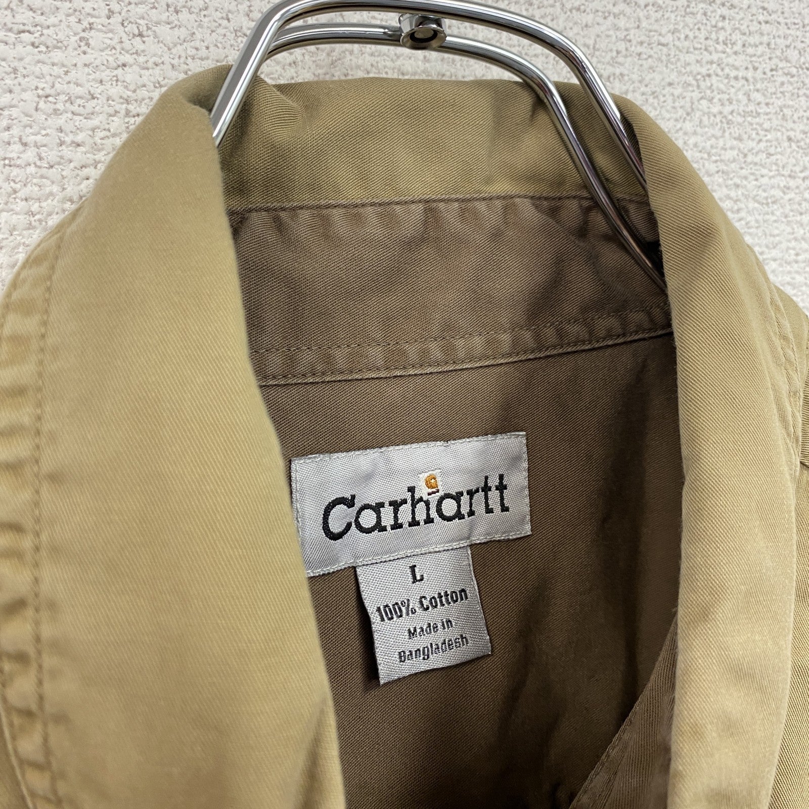 Carhartt　カーハート　長袖ボタンダウンシャツ　ワークシャツ　ベージュ　Lサイズ