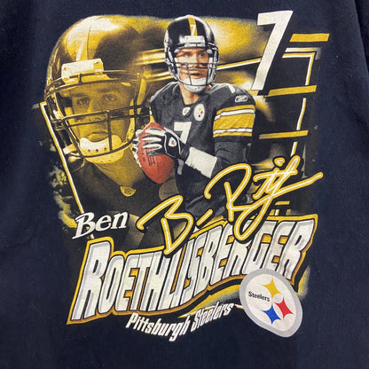 古着 used　NFL　ピッツバーグ・スティーラーズ　半袖プリントTシャツ　クルーネック　黒　ブラック　Mサイズ