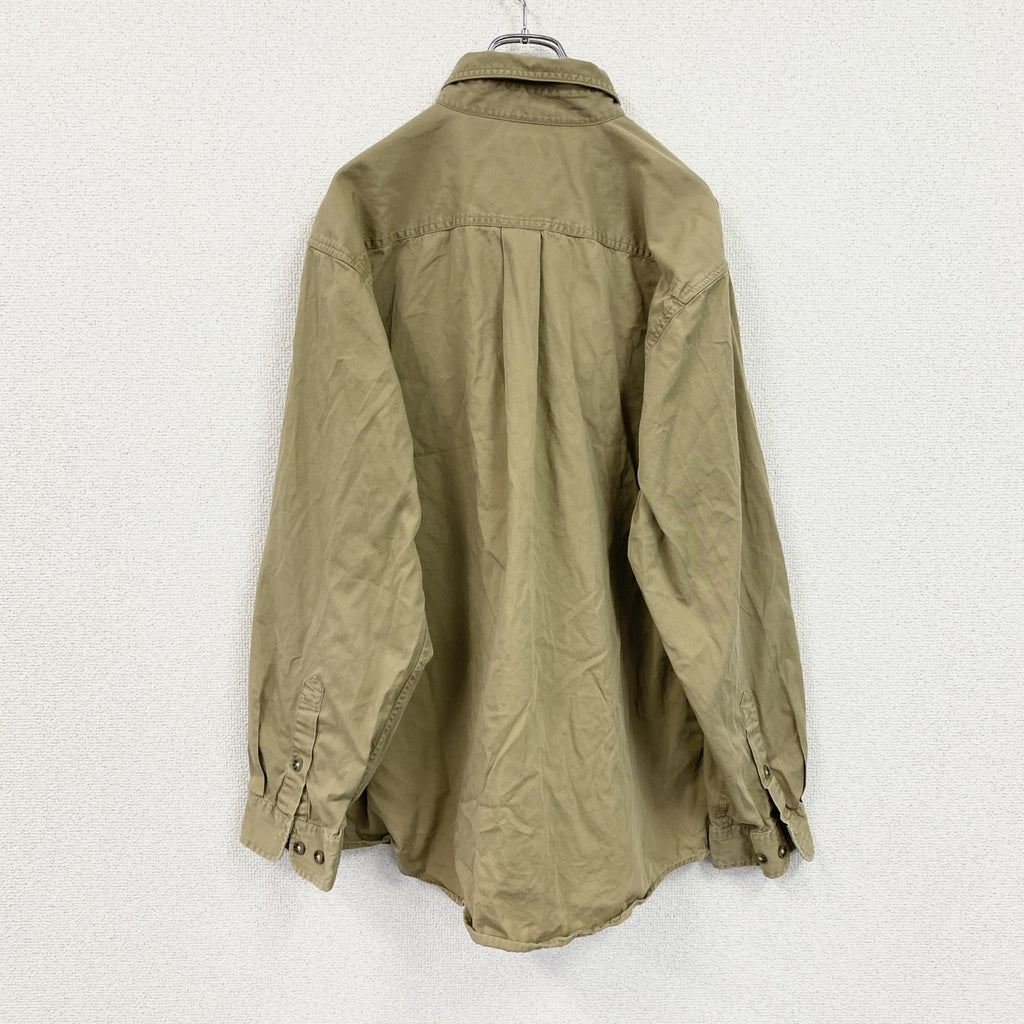 Carhartt　カーハート　長袖ボタンダウンシャツ　ワークシャツ　ベージュ　Lサイズ