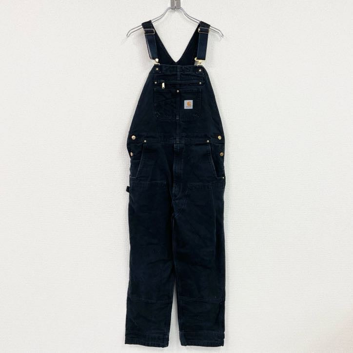 Carhartt　カーハート　オーバーオール/つなぎ　ダック地　ダブルニー　黒　ブラック　W38