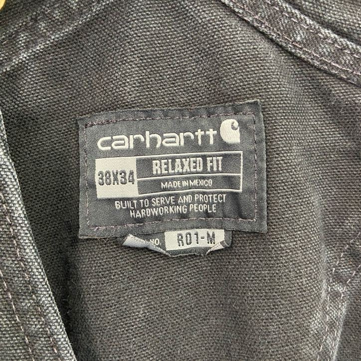 Carhartt　カーハート　オーバーオール/つなぎ　ダック地　ダブルニー　黒　ブラック　W38