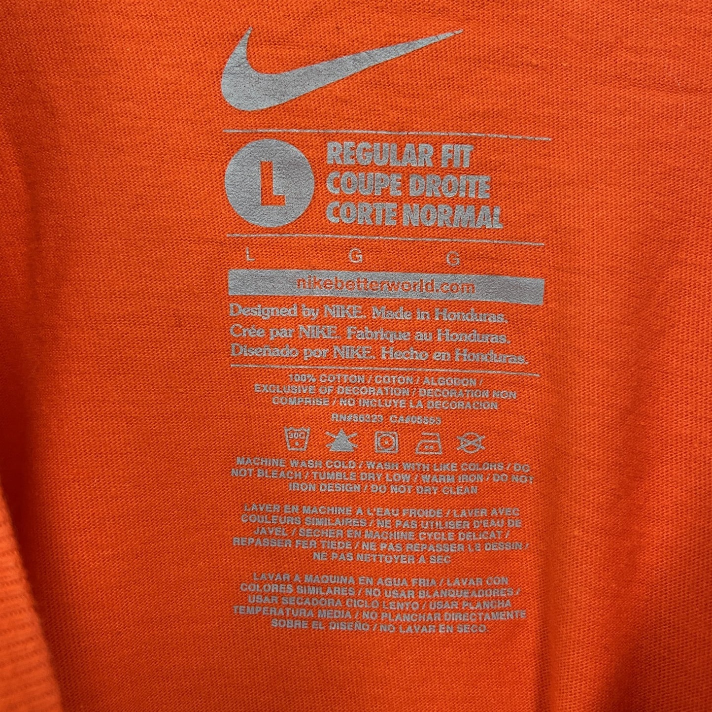古着 used　NIKE ナイキ　半袖ビックロゴプリントTシャツ　MLB　デトロイトタイガース　オレンジ　野球　Lサイズ