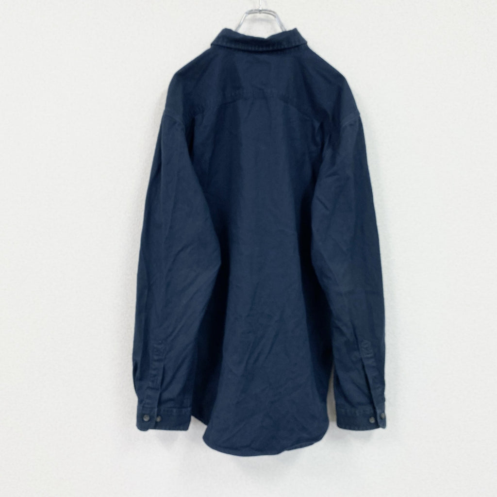 Carhartt　カーハート　長袖ボタンダウンシャツ　ワークシャツ　紺　ネイビー　Lサイズ