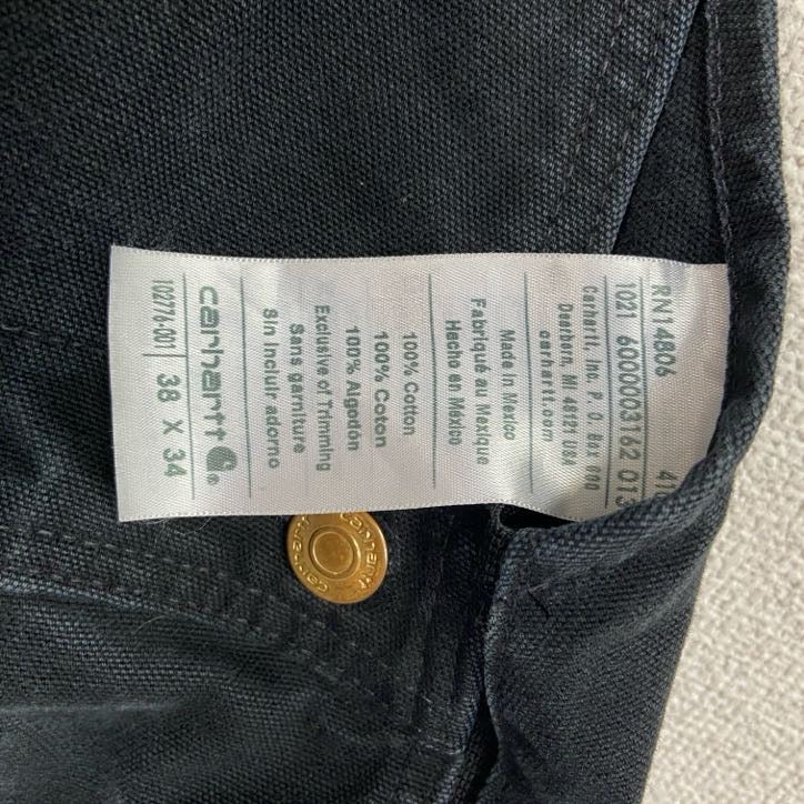 Carhartt　カーハート　オーバーオール/つなぎ　ダック地　ダブルニー　黒　ブラック　W38
