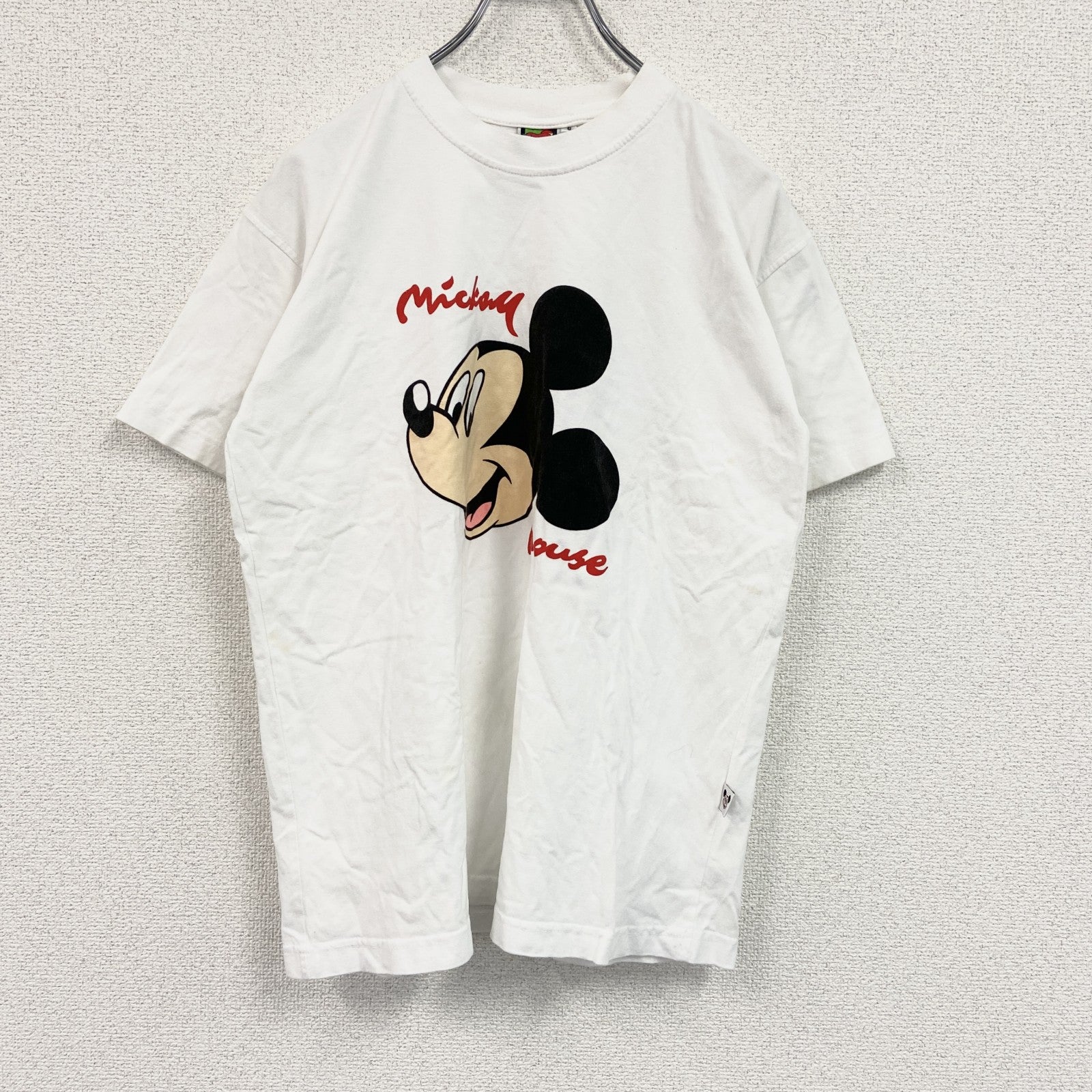 90s～　Disney　ディズニー　Mickey Mouse　ミッキーマウス　半袖プリントキャラクターTシャツ　ヴィンテージ　白　ホワイト　8サイズ