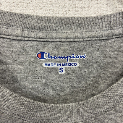 Champion　チャンピオン　半袖Tシャツ　刺繍ロゴ　ワンポイント　現行　灰色　グレー　Sサイズ