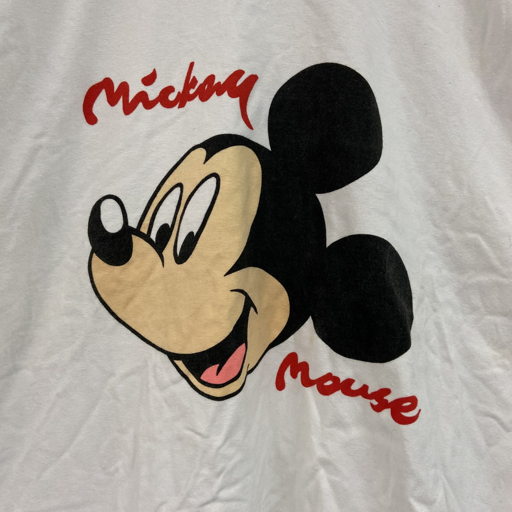 90s～　Disney　ディズニー　Mickey Mouse　ミッキーマウス　半袖プリントキャラクターTシャツ　ヴィンテージ　白　ホワイト　8サイズ